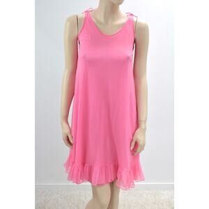 Vintage Barbie Pink Nightie Nightgown Jr 11 Womens S Double Nylon 1960s Chiffon